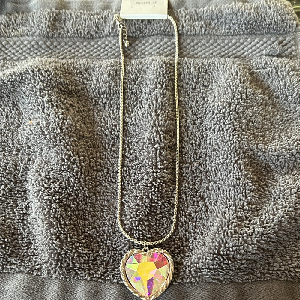 Heart Pendant Necklace with Multicolor Design